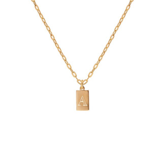 NU & MII Nora Personalised Tag Gold Plated Necklace