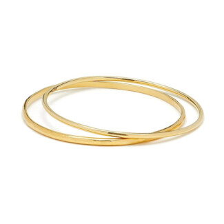 NU & MII Double Gold Plated Bangle Set