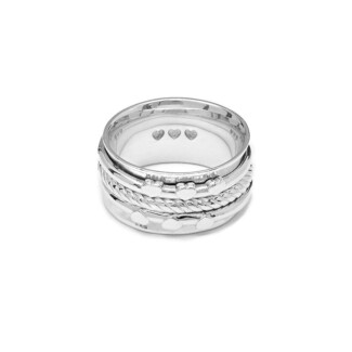 Three Heart Spinner Silver Ring