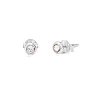 NU & MII Anya Clear Stud Silver Earrings