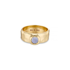 NU & MII Clara Band Gold Plated Ring- Blue Lace