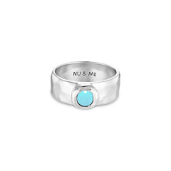 NU & MII Clara Band Turquoise Silver Ring