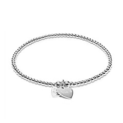 Santeenie Silver Charm Bracelet - Heart & Initials