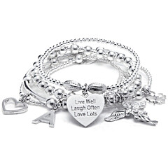 Sama My Guardian Angel 925 Sterling Silver Bracelet Stack 