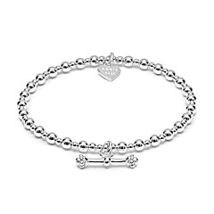 Mini Orchid Sterling Silver Charm Bracelet - T-Bar