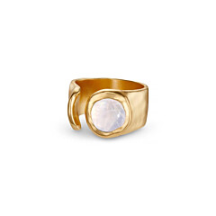 NU & MII Seville Gold Plated Ring - Moonstone