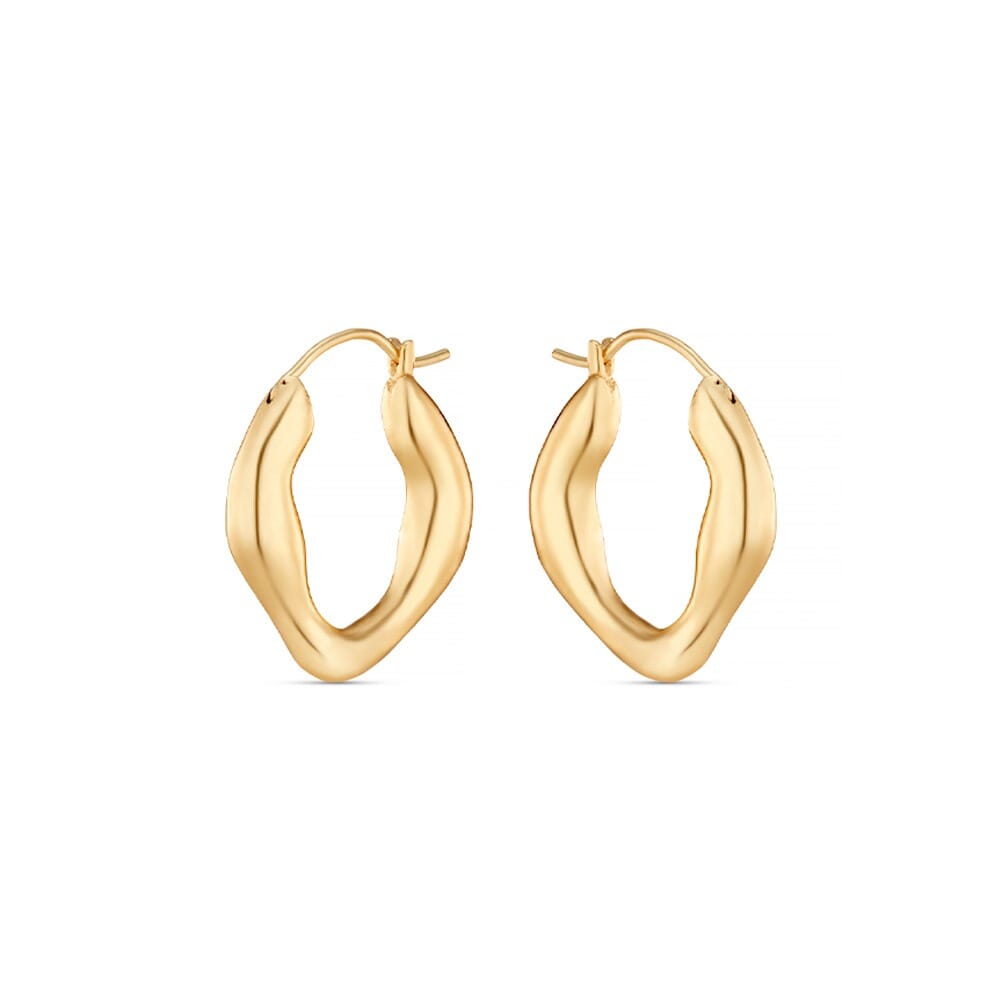 Liv Bentley Molten Midi Gold Plated Hoop Earrings