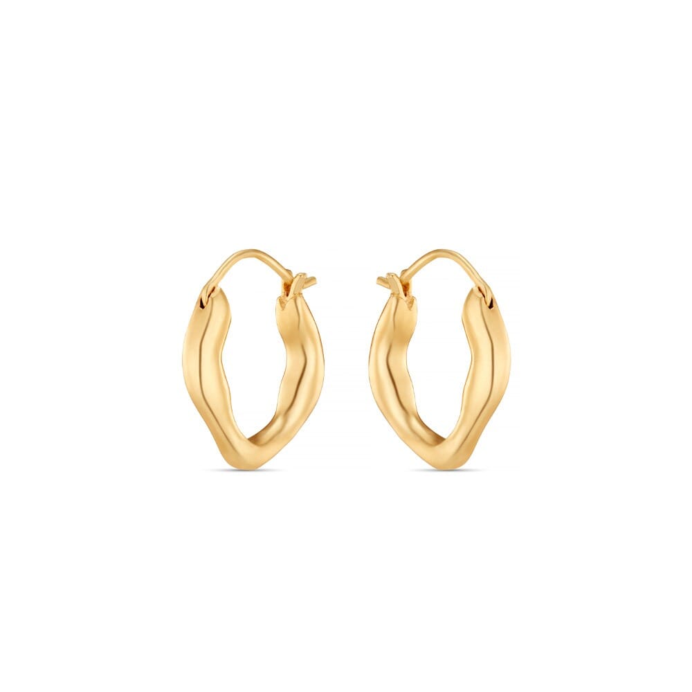 Liv Bentley Molten Mini Gold Plated Hoop Earrings