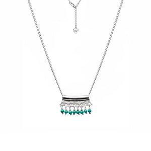 Harlequin Turquoise Silver Necklace