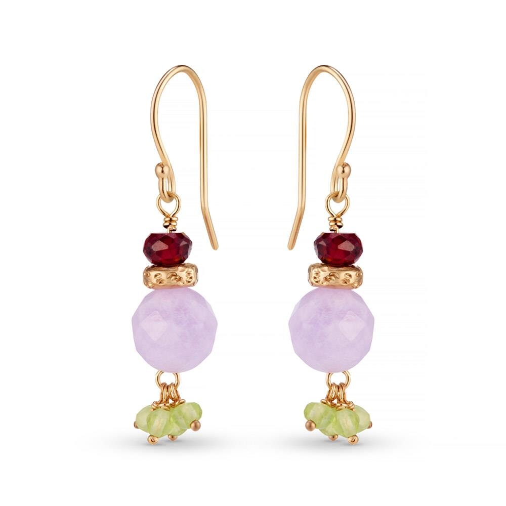 Precious Dangle Gold Plated Earrings - Lilac