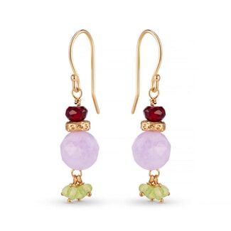 Precious Dangle Gold Plated Earrings - Lilac