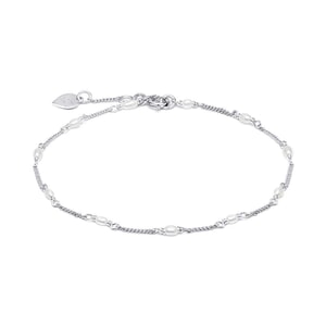 Dainty Silver Bracelet - Pearl