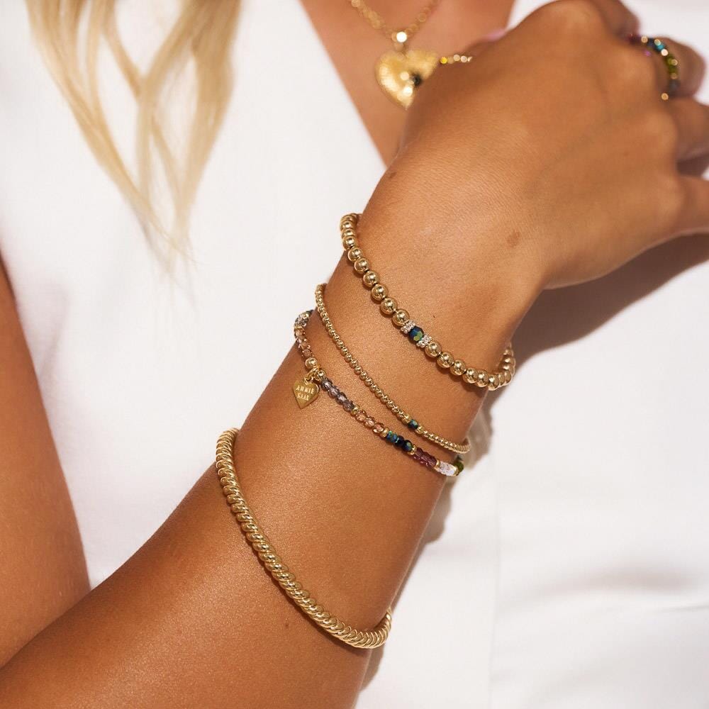 Crystal Delight Gold Plated Bracelet Stack