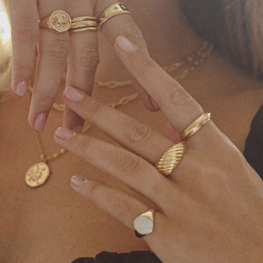 Outlet NU & MII Art Deco Gold Plated Ring