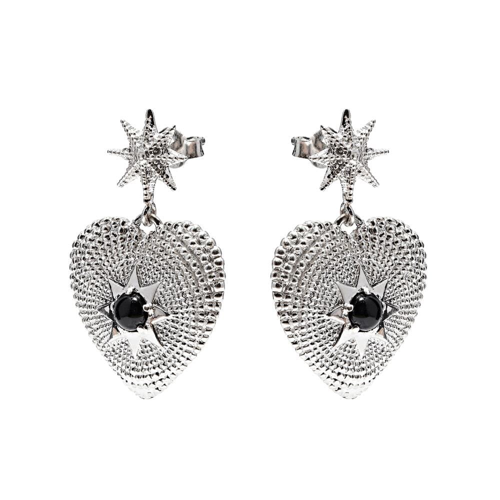 Divine Heart Silver Earrings