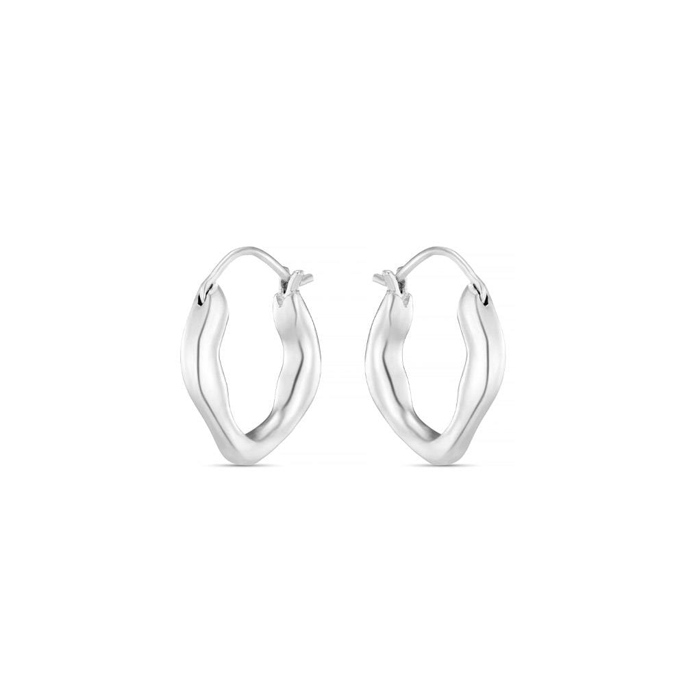 Liv Bentley Molten Mini Silver Hoop Earrings