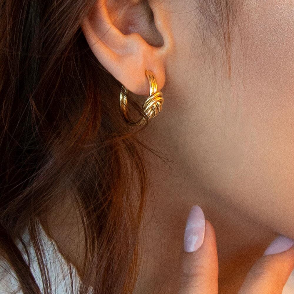 Lover's Knot Gold Plated Earrings