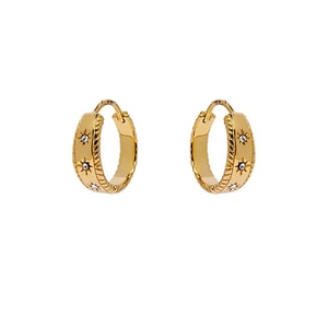 NU & MII Vintage Huggy Hoop Gold Plated Earrings
