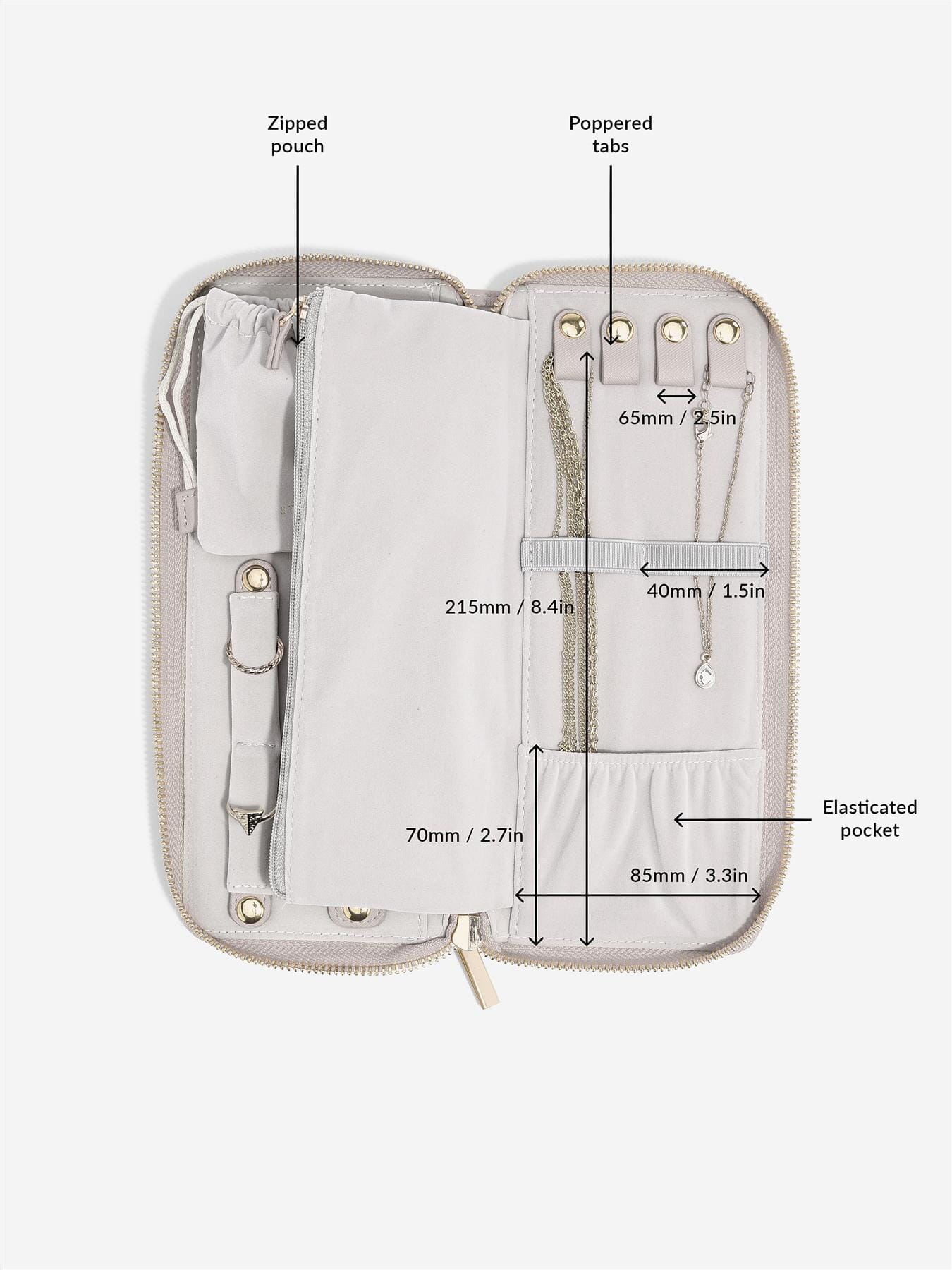 Stackers Taupe Jewellery Roll