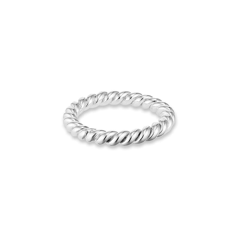 Outlet Solid Twirl Silver Ring