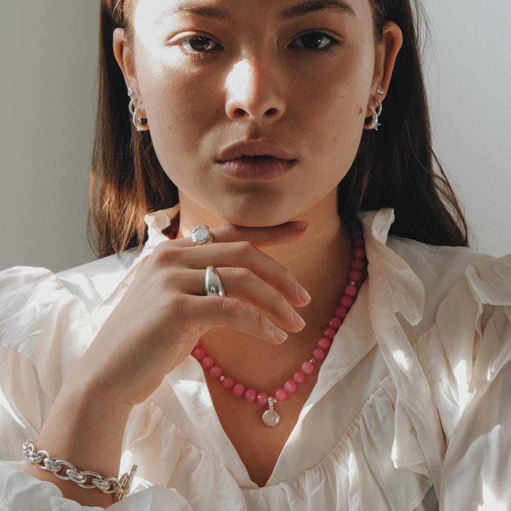 NU & MII Seville Pink Silver Necklace