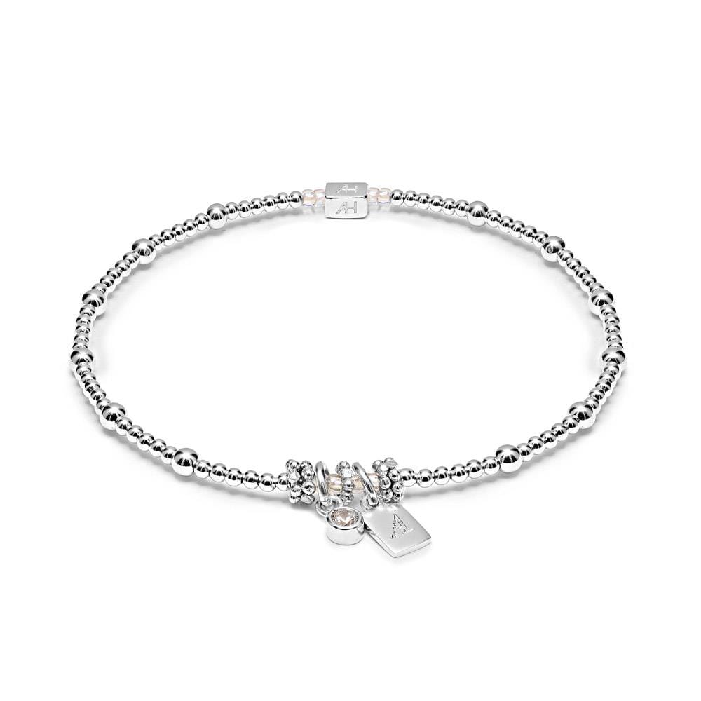 Personalised Zodiac Tag and Birthstone Silver Bracelet