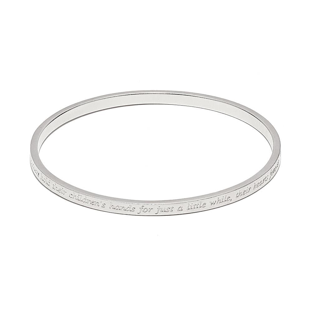 Mothers Hold Motto Silver Bangle