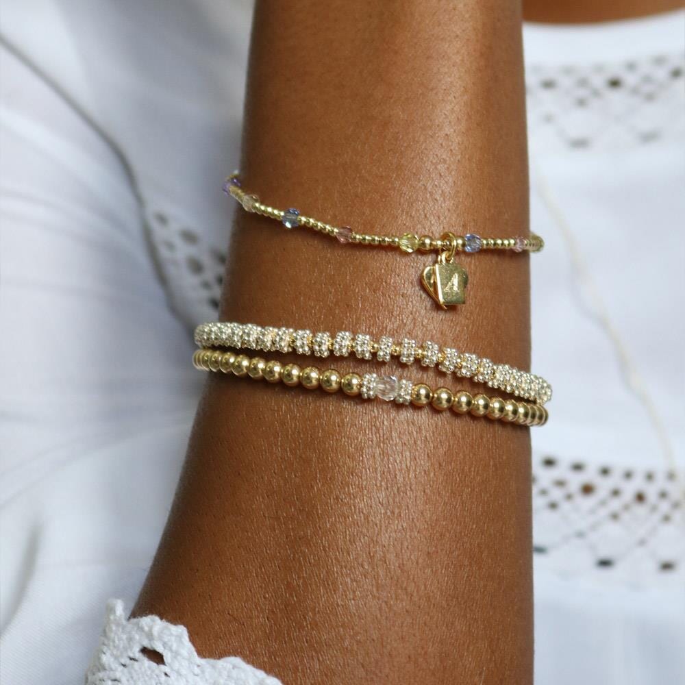 Personalised Mirage Pastel Gold Plated Bracelet