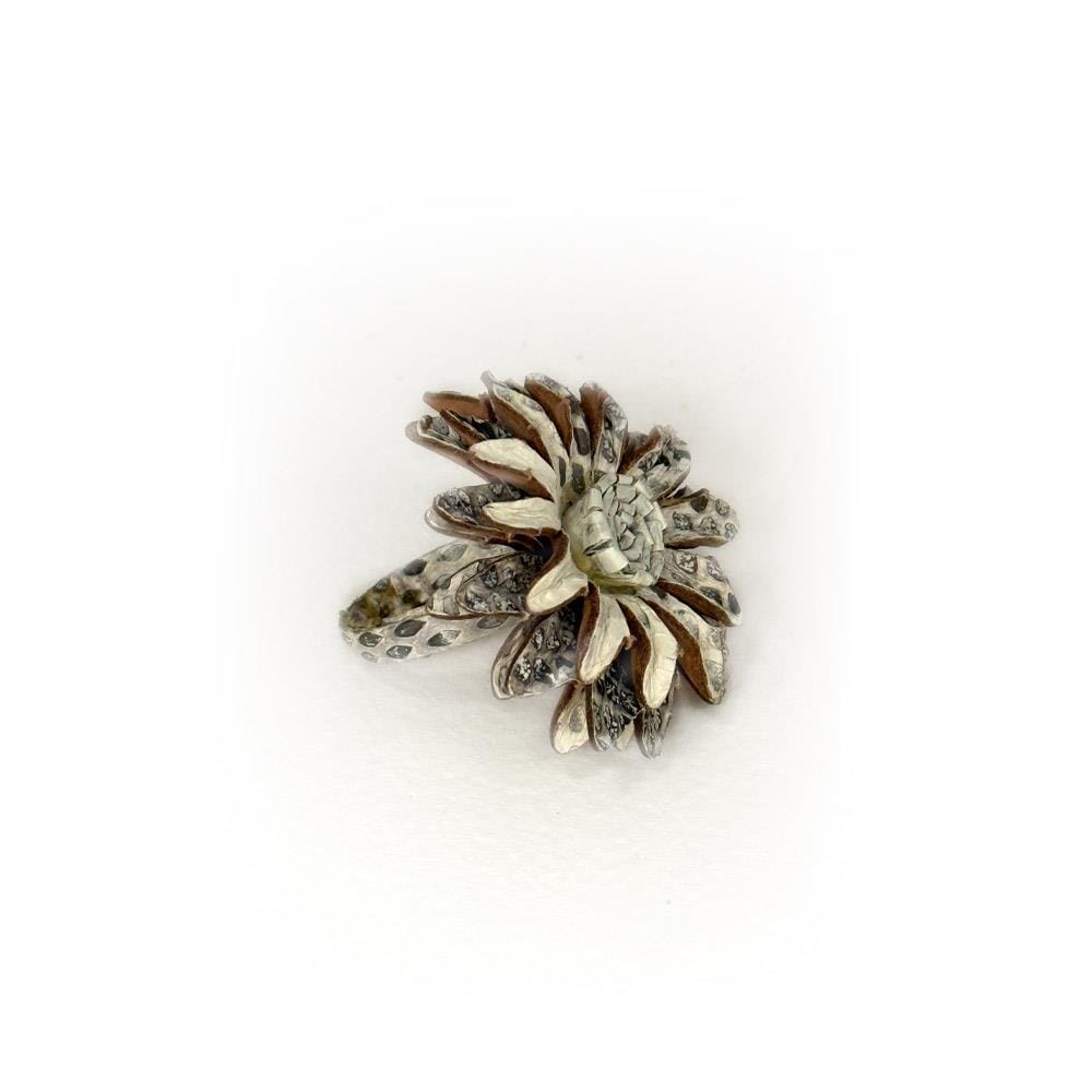 Pleather Flower Ring - Choice of Colour