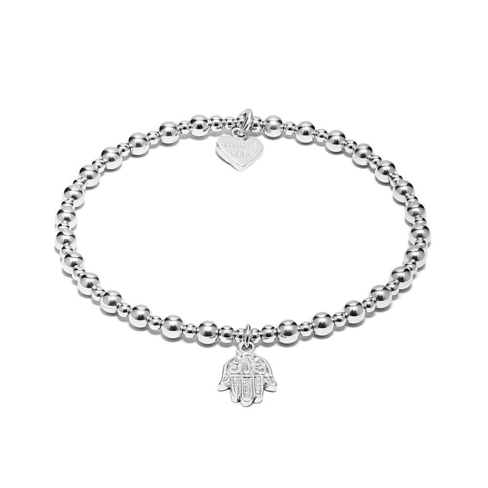 Mini Orchid Silver Charm Bracelet - Fatima Hand