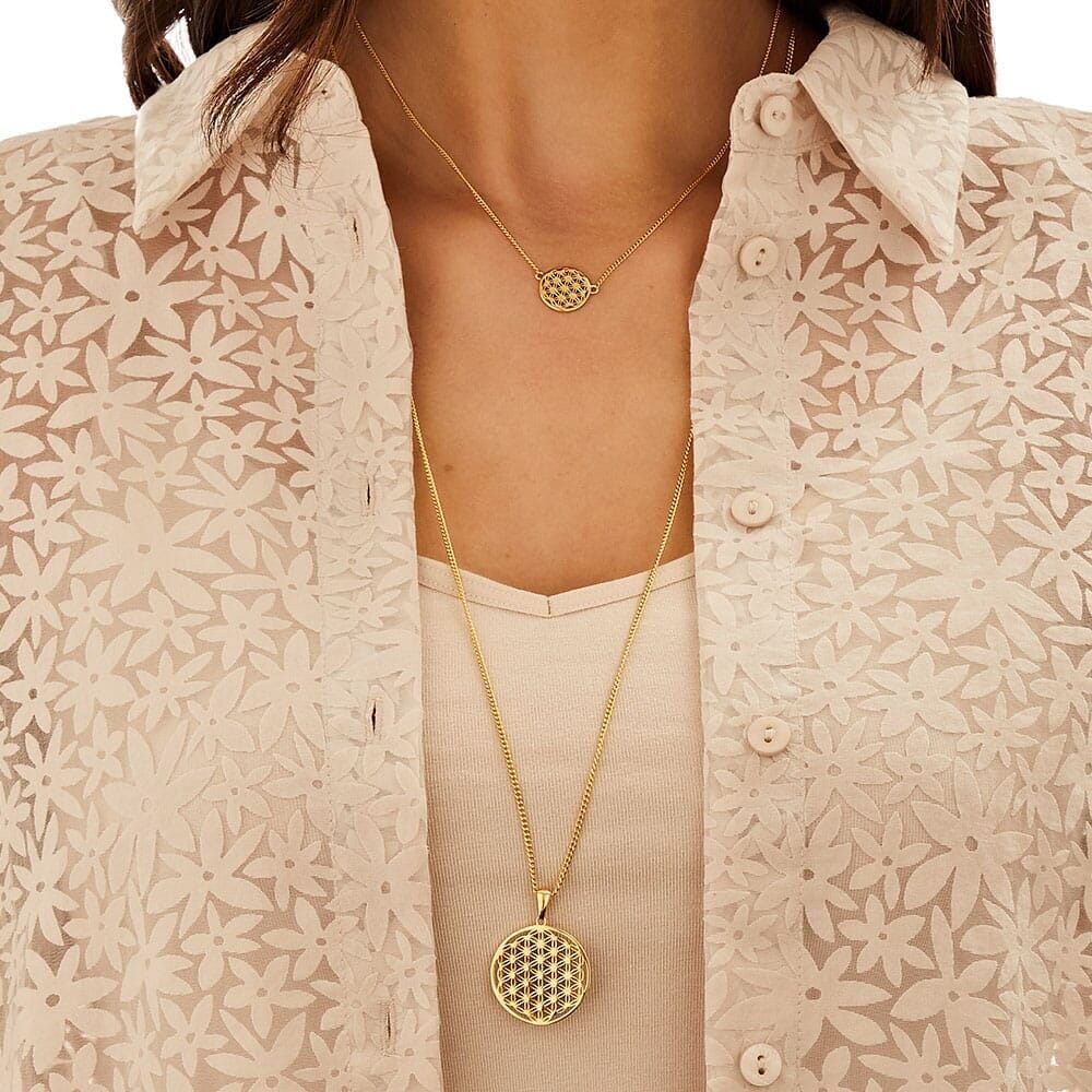 Outlet Flower of Life Gold Pendant Necklace