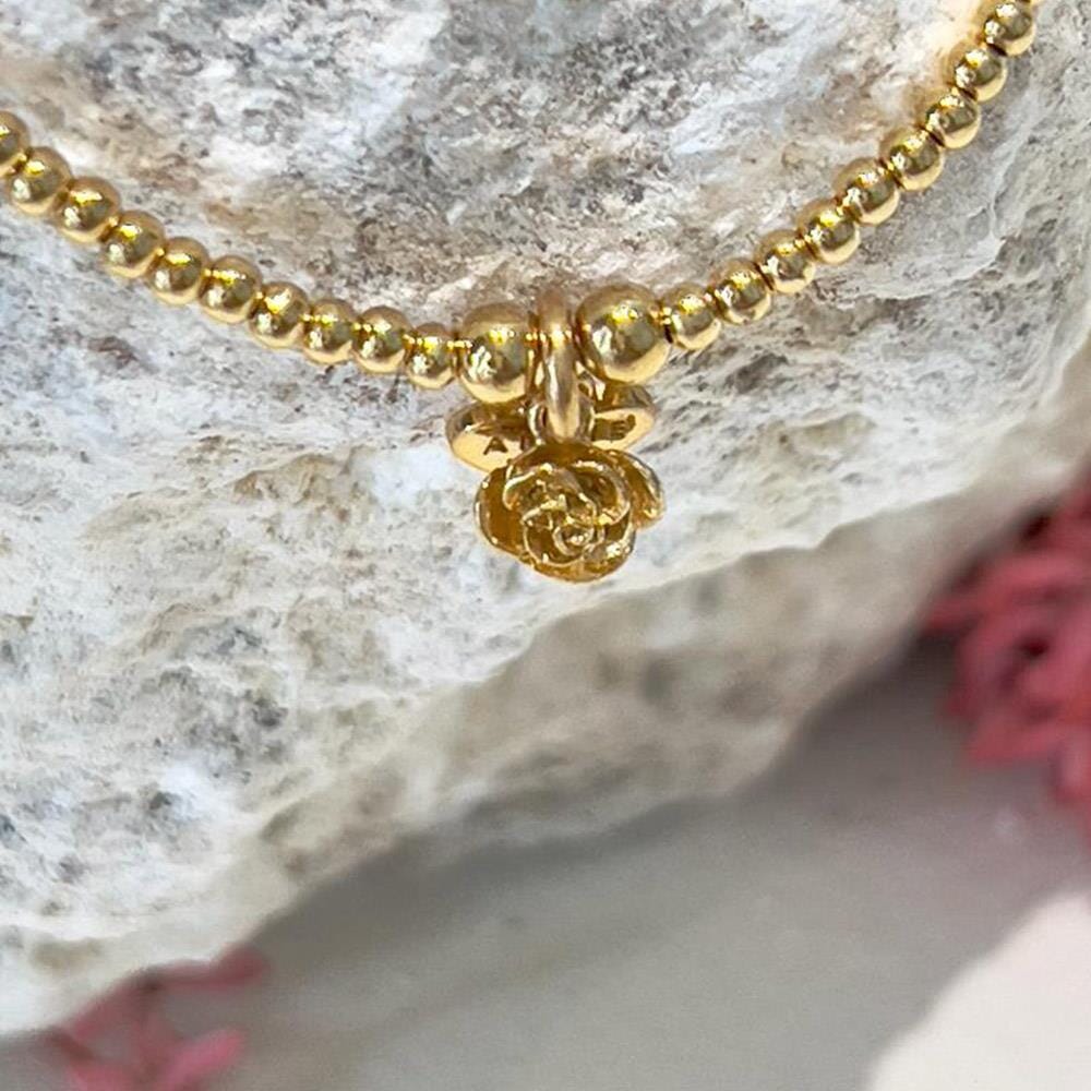 Santeenie Gold Charm Bracelet - Rose Bud