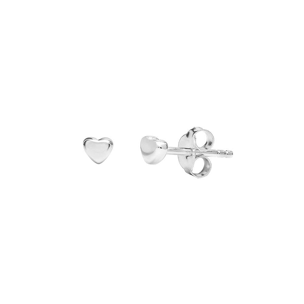 Outlet Teeny Weeny Heart Silver Earrings