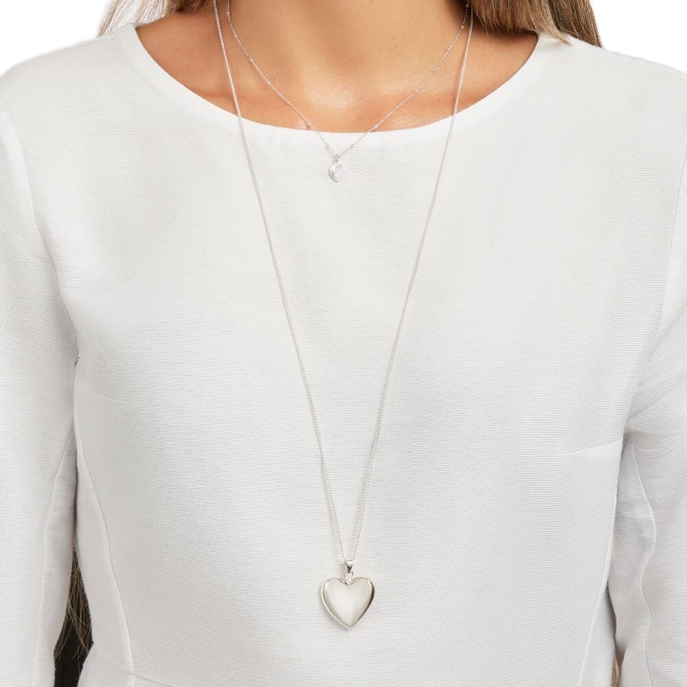 Amorette Heart Silver Necklace