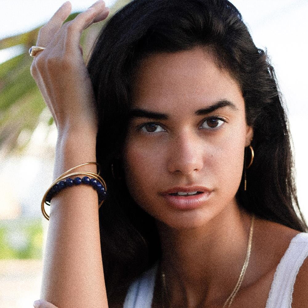 NU & MII Santorini Lapis Gold Plated Bracelet