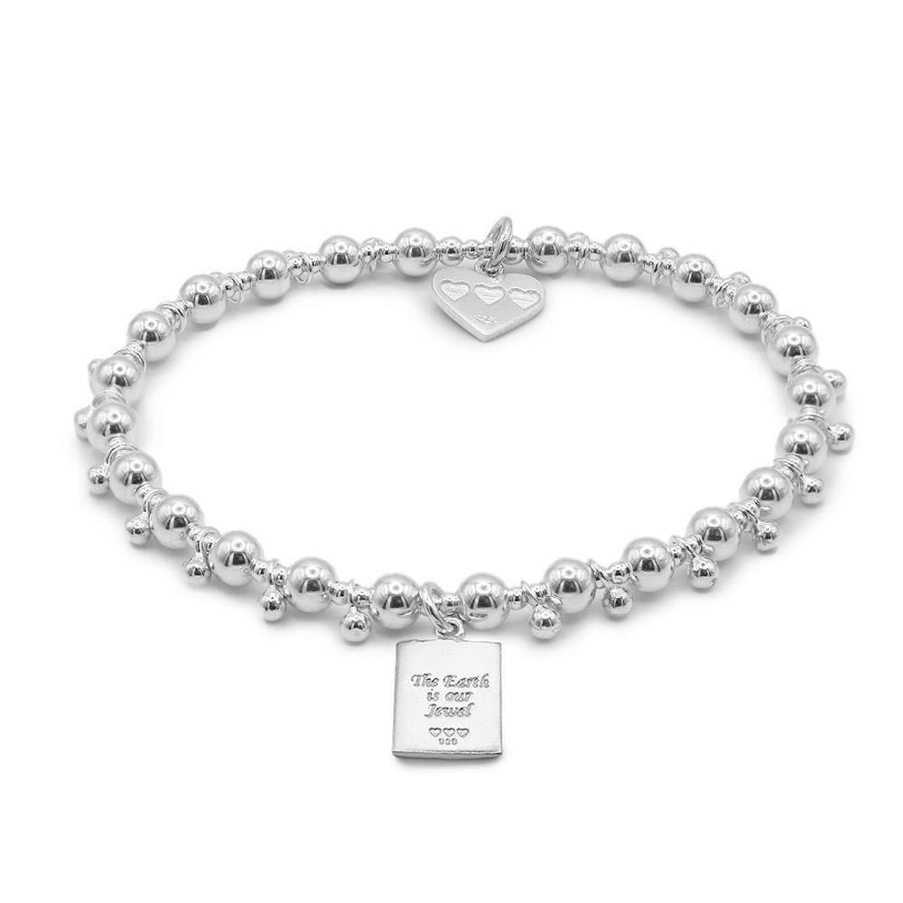 Creation Oblong Silver Charm Bracelet - The Earth is our Jewel