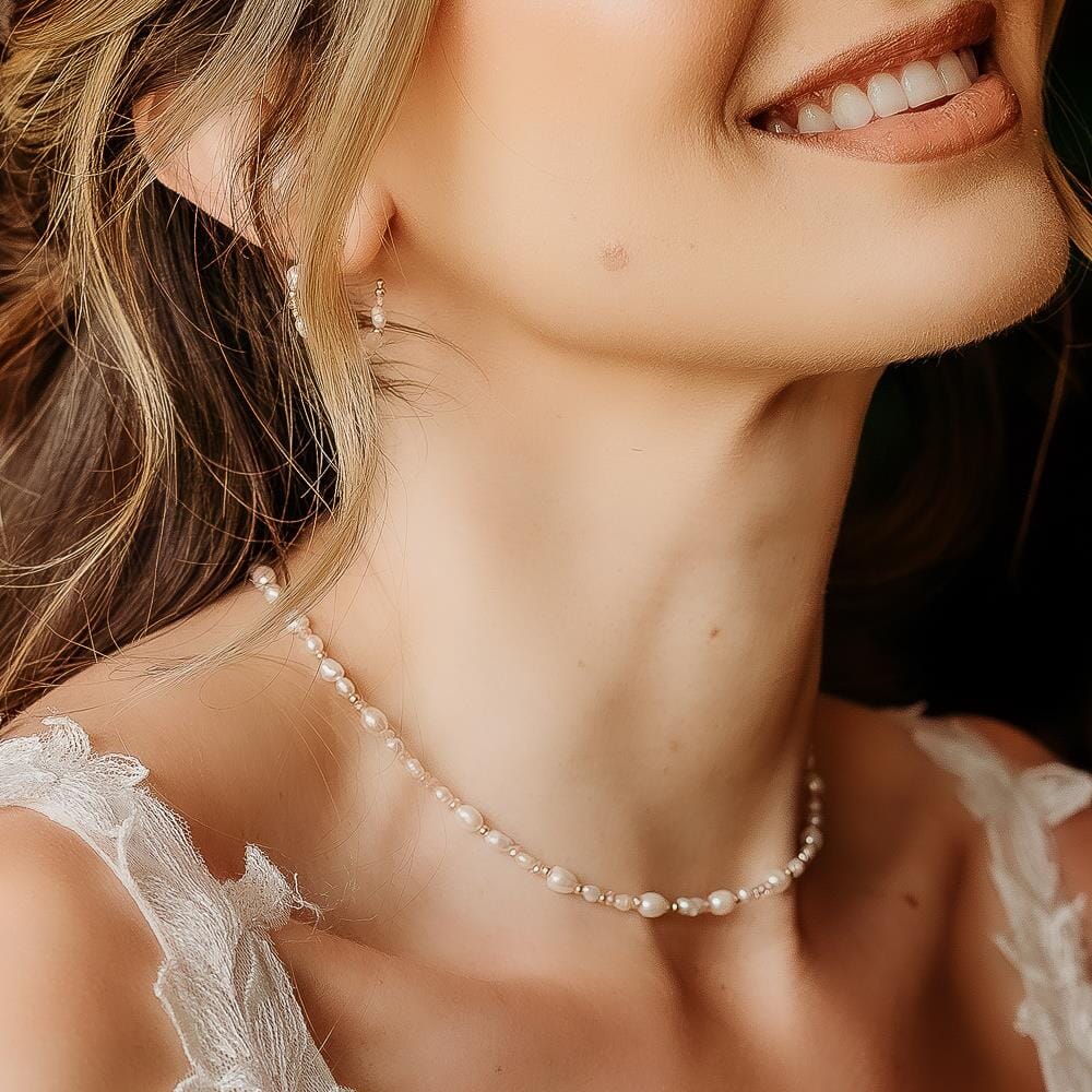 Aphrodite Pearly Blush Gold Plated Necklace
