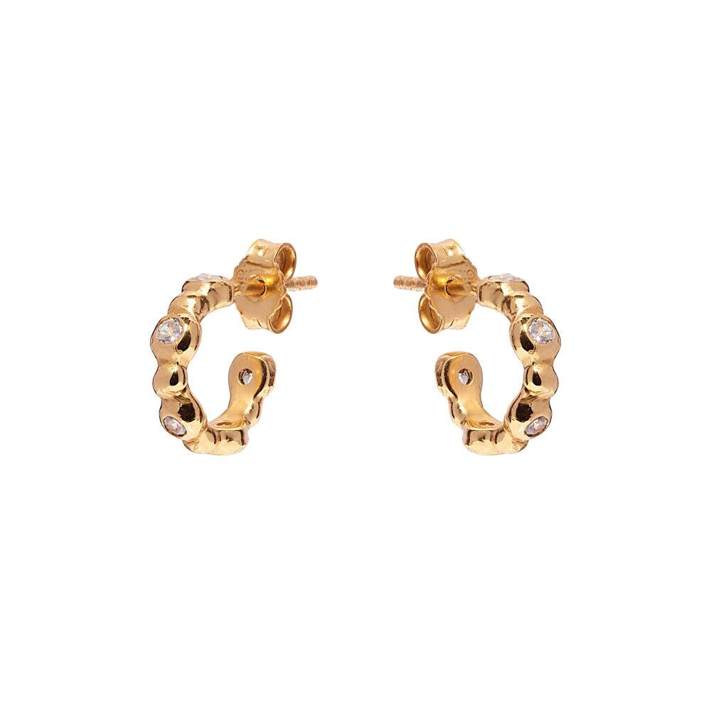 NU & MII Shine Hoop Gold Plated Earrings