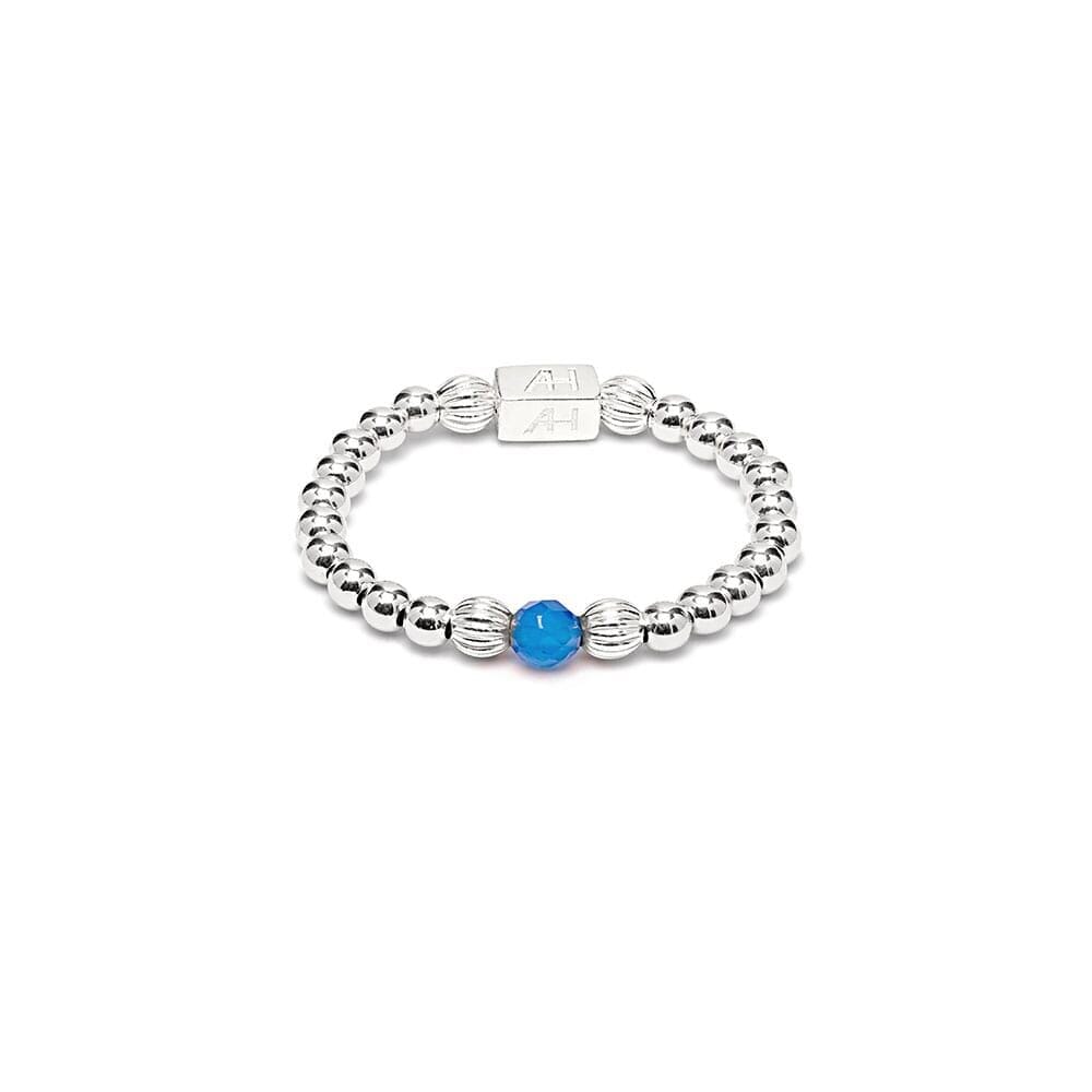 Aster Silver Ring - Blue Agate