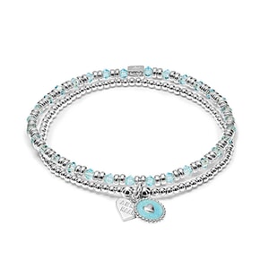 Kaleidoscope Silver Bracelet Stack - Choice of Colour