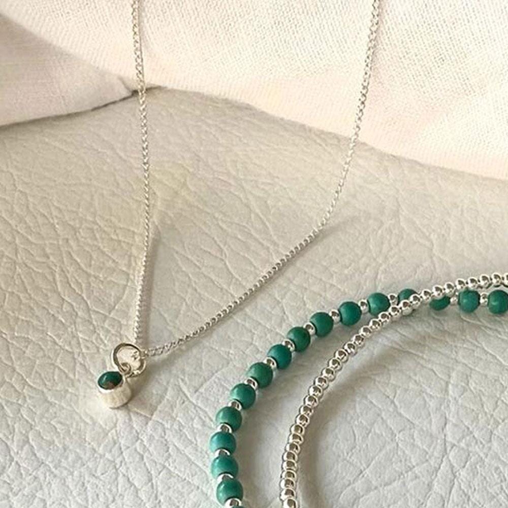 Itsy Bitsy Turquoise Silver Necklace
