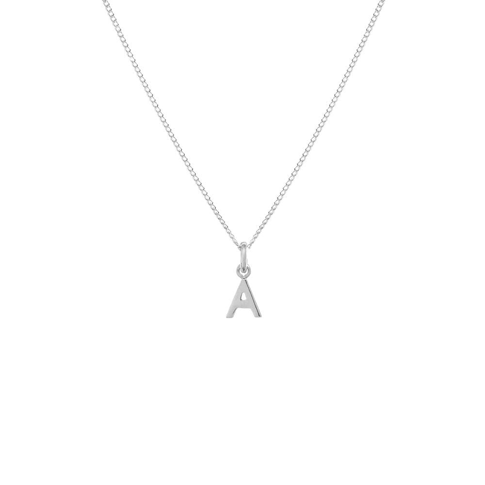 childrens silver initial necklace