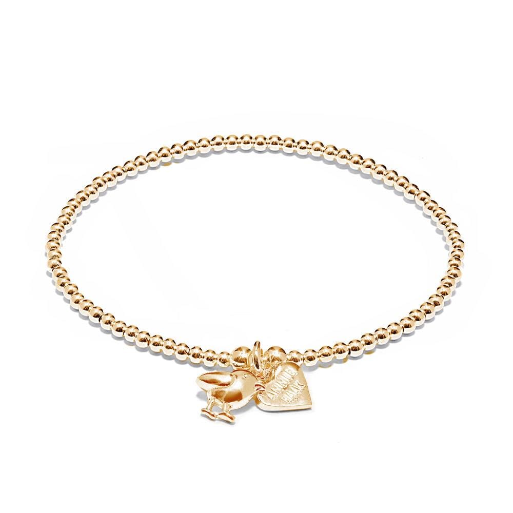 Santeenie Gold Plated Charm Bracelet - Robin