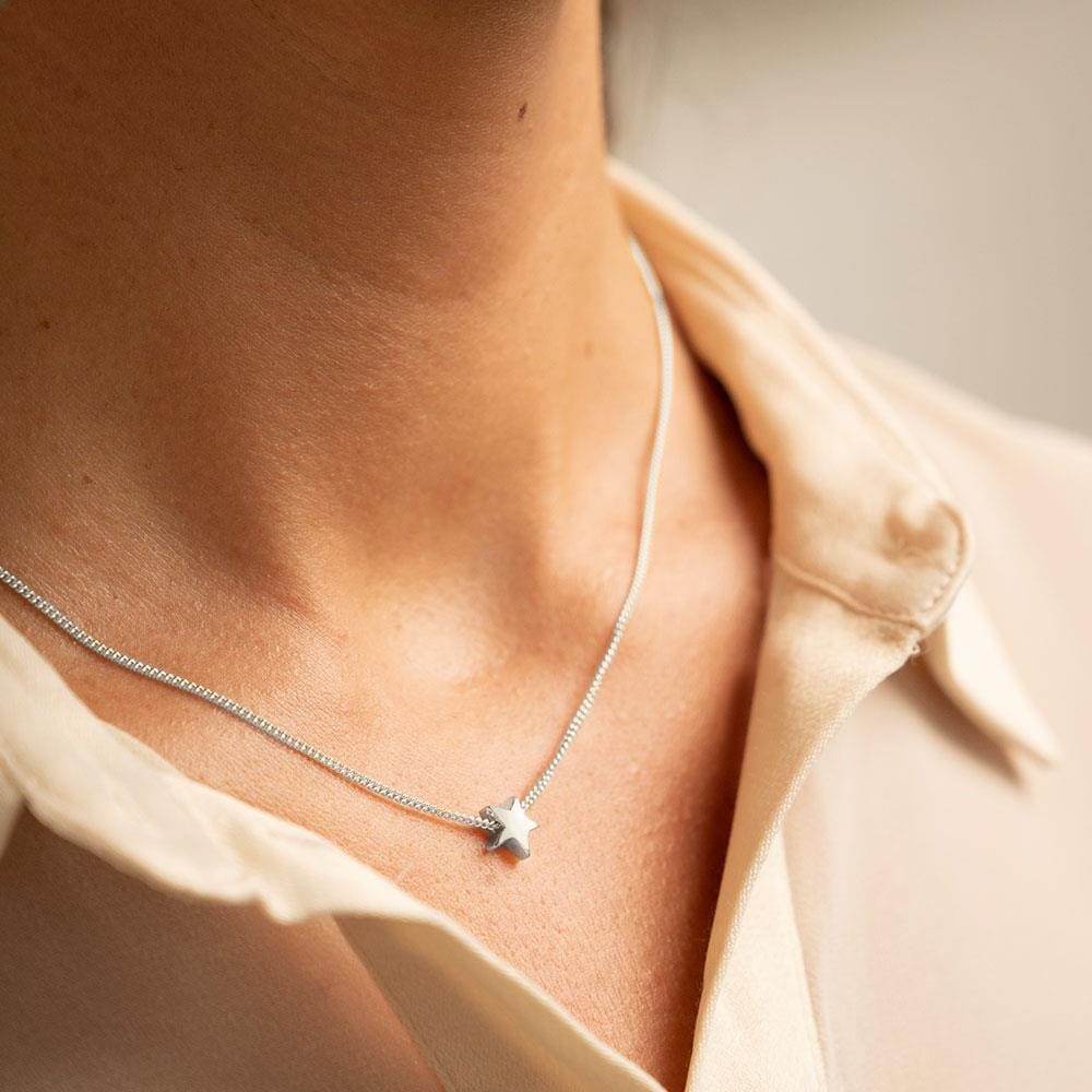 Tiny Boxed Star Silver Necklace