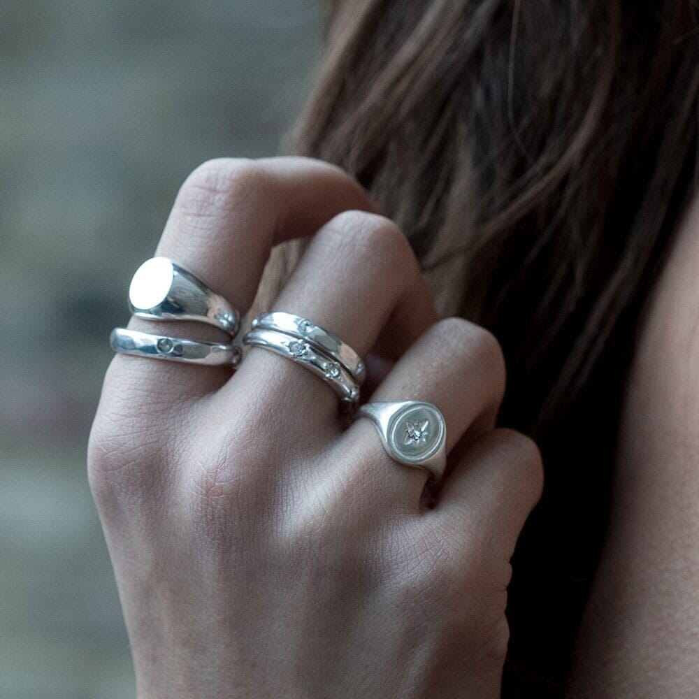 Outlet NU & MII Star Signet Silver Ring