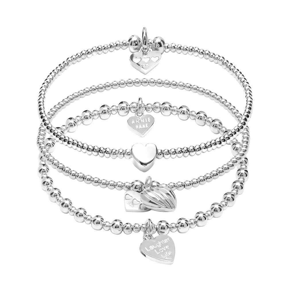 Sterling Silver Bracelet Stack featuring the Mini Orchid and