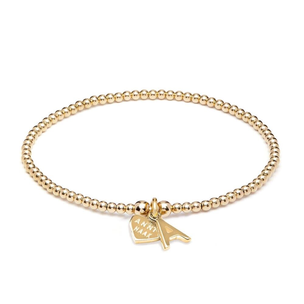 Gold Plated Santeenie Charm Bracelet with Initial Charm