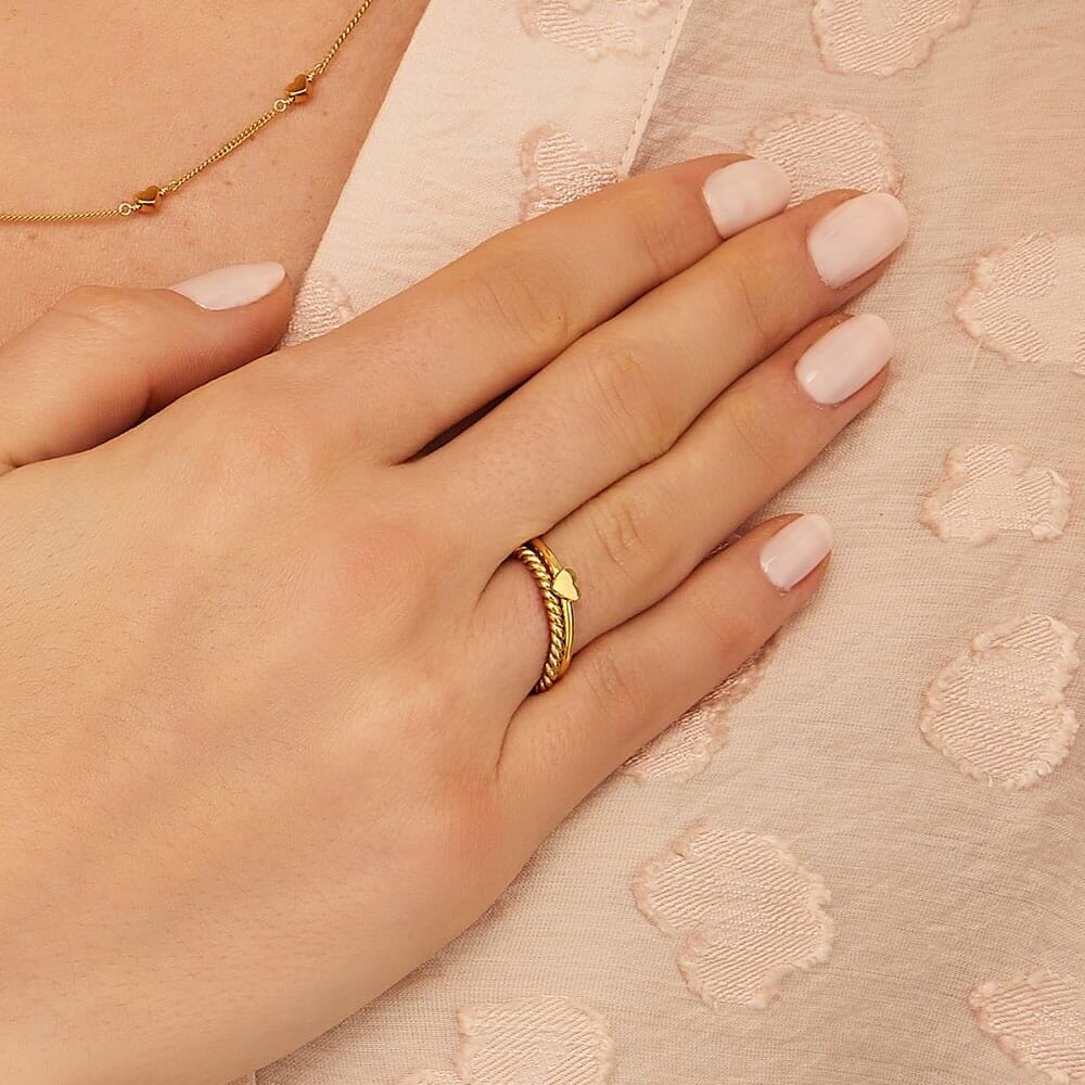 Outlet Teeny Weeny Heart Gold Ring