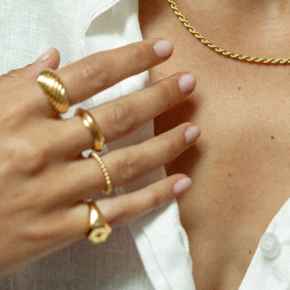 Outlet NU & MII Art Deco Gold Plated Ring
