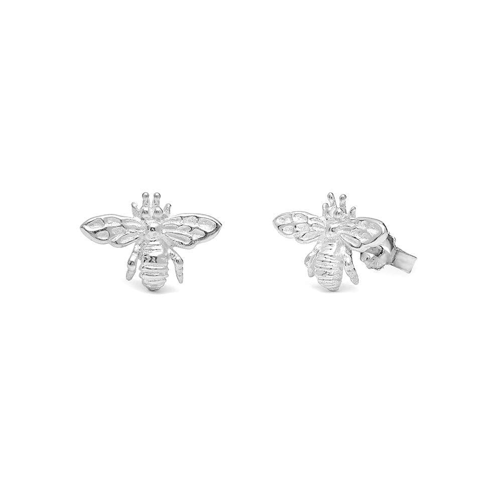 Tiny Bee Silver Stud Earrings
